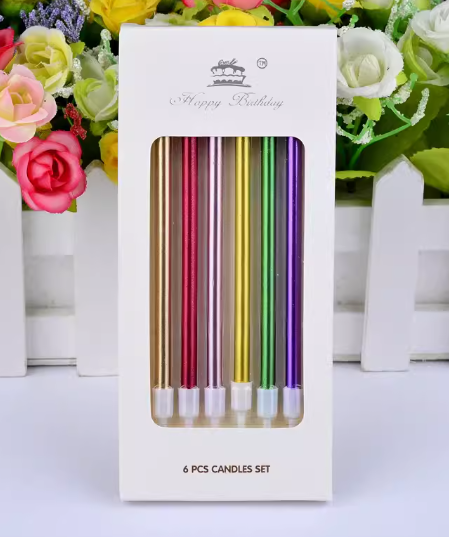 სანთლები ფერადი (მაღალი) Happy Birthday