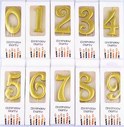 ციფრი სანთელი (ოქროსფერი) 5.3 სმ